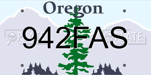 942FAS Oregon License Plate
