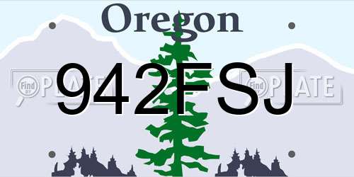 942FSJ Oregon License Plate