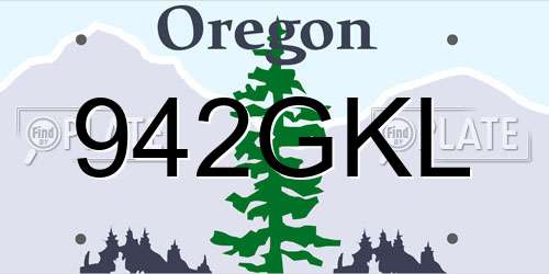 942GKL Oregon License Plate