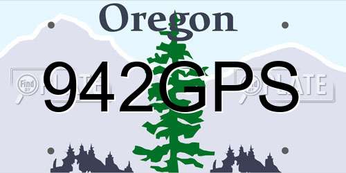 942GPS Oregon License Plate