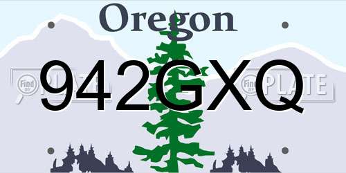 942GXQ Oregon License Plate