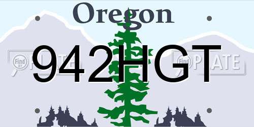 942HGT Oregon License Plate