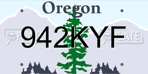 942KYF Oregon License Plate