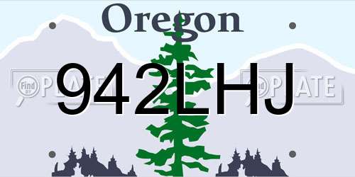 942LHJ Oregon License Plate