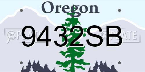 9432SB Oregon License Plate