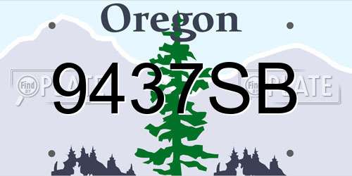 9437SB Oregon License Plate