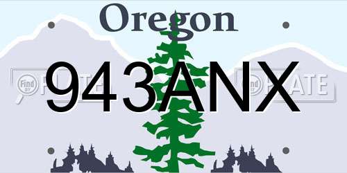 943ANX Oregon License Plate