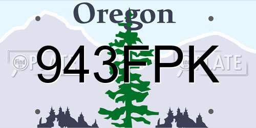 943FPK Oregon License Plate