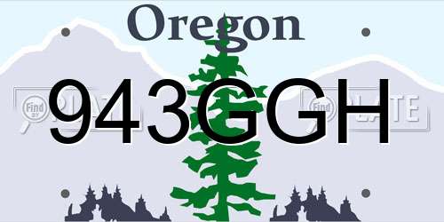 943GGH Oregon License Plate