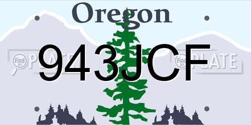 943JCF Oregon License Plate