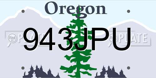 943JPU Oregon License Plate