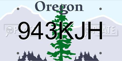 943KJH Oregon License Plate