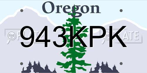 943KPK Oregon License Plate
