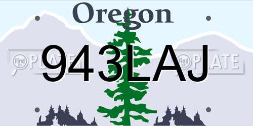 943LAJ Oregon License Plate