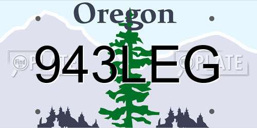 943LEG Oregon License Plate
