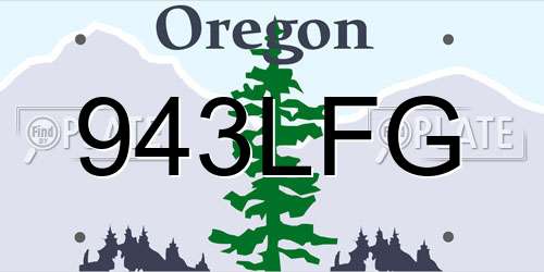943LFG Oregon License Plate