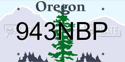 943NBP Oregon License Plate