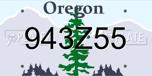 943Z55 Oregon License Plate