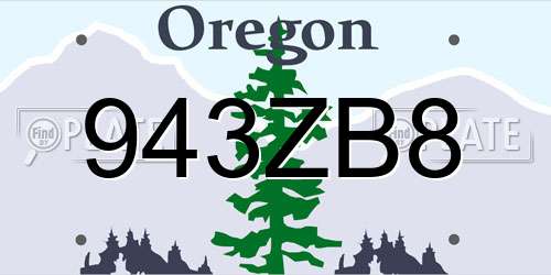943ZB8 Oregon License Plate