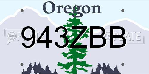 943ZBB Oregon License Plate
