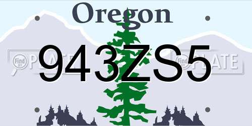 943ZS5 Oregon License Plate