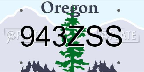 943ZSS Oregon License Plate