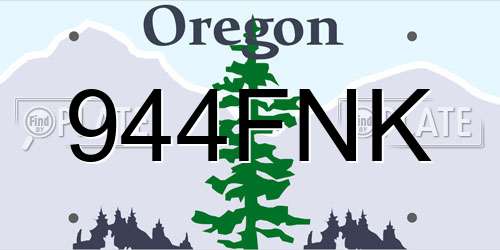944FNK Oregon License Plate