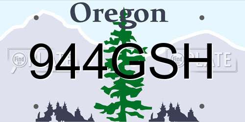 944GSH Oregon License Plate