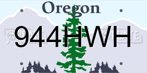 944HWH Oregon License Plate