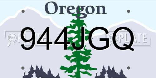 944JGQ Oregon License Plate