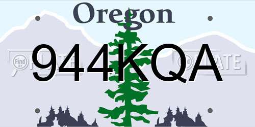 944KQA Oregon License Plate