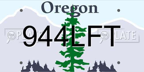 944LFT Oregon License Plate