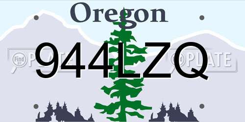 944LZQ Oregon License Plate
