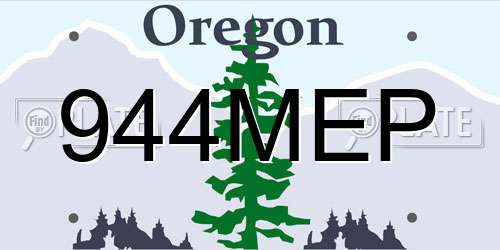 944MEP Oregon License Plate