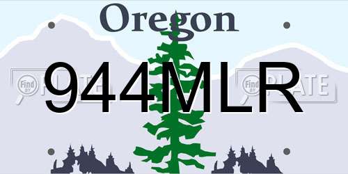 944MLR Oregon License Plate