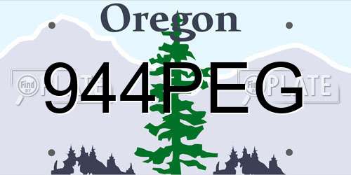 944PEG Oregon License Plate