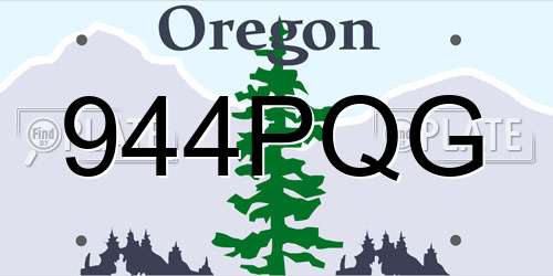 944PQG Oregon License Plate
