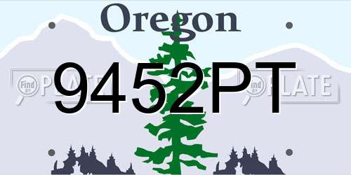 9452PT Oregon License Plate