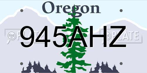 945AHZ Oregon License Plate