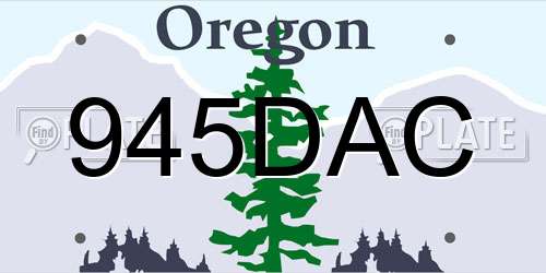 945DAC Oregon License Plate