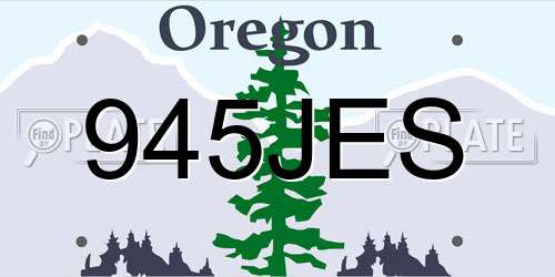 945JES Oregon License Plate