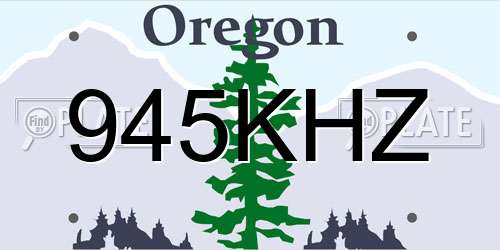 945KHZ Oregon License Plate