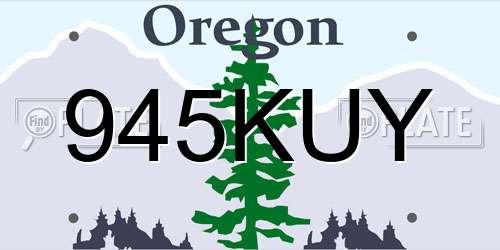 945KUY Oregon License Plate