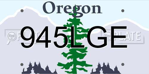 945LGE Oregon License Plate