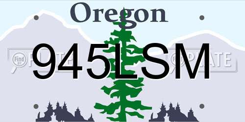 945LSM Oregon License Plate
