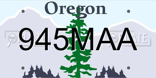 945MAA Oregon License Plate