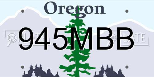 945MBB Oregon License Plate