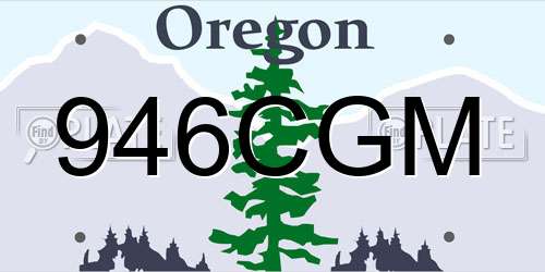 946CGM Oregon License Plate
