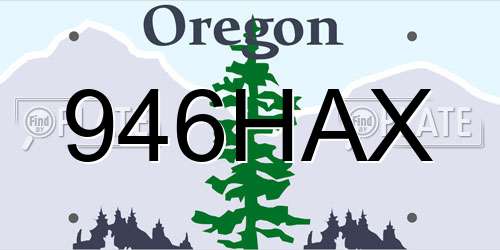 946HAX Oregon License Plate