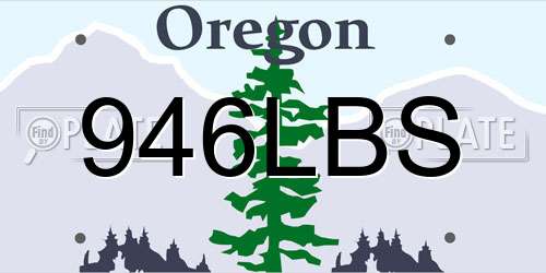 946LBS Oregon License Plate